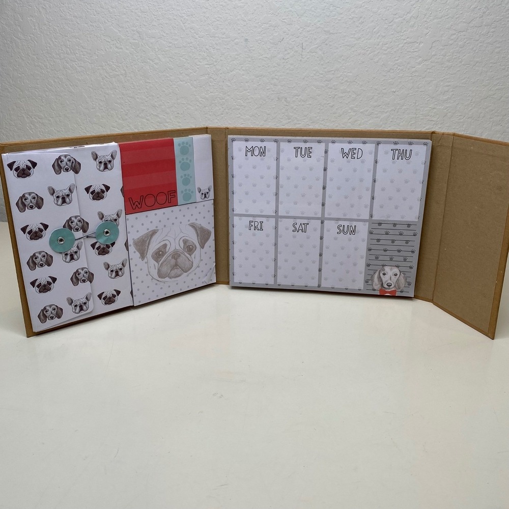Chasing Baxter Dog Theme Stationery Set Weekly Planner Sticky Notes Gold‎ Foil